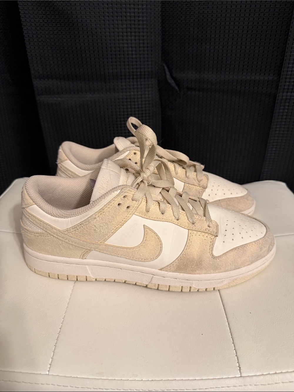 Nike Women’s Dunks Low-Top Sneakers in Cream and White
